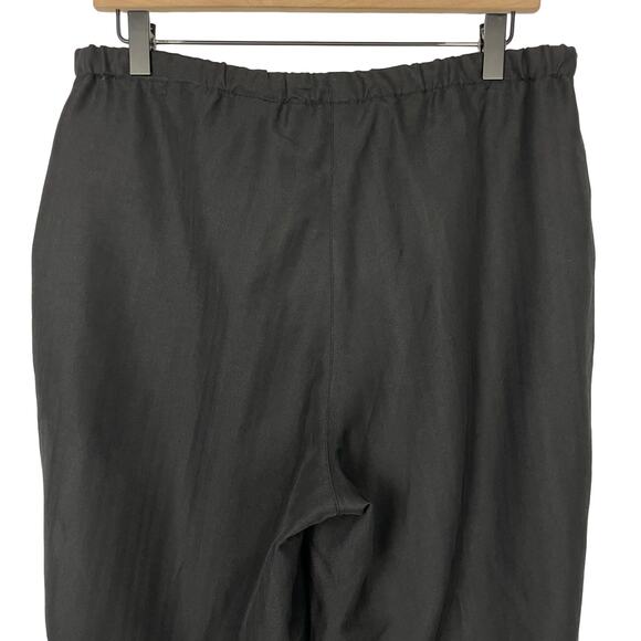 Caribbean Joe | NWT Black Rayon Blend Drawstring Wide Leg Capris Cropped Pants - Picture 4 of 8